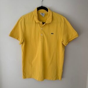 Lacoste Men's Yellow Short Sleeve Classic Polo Shirt Size 4